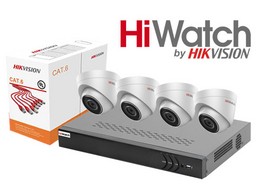 Комплект оборудования на 4 ip камеры HiWatch