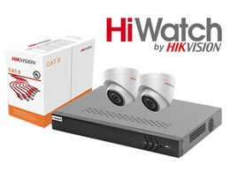 Комплект оборудования на 2 ip камеры HiWatch